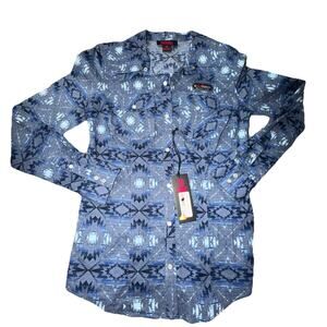 NWT Women’s Rock And Roll Denim Small Aztec Rodeo Western Shirt (AH19)